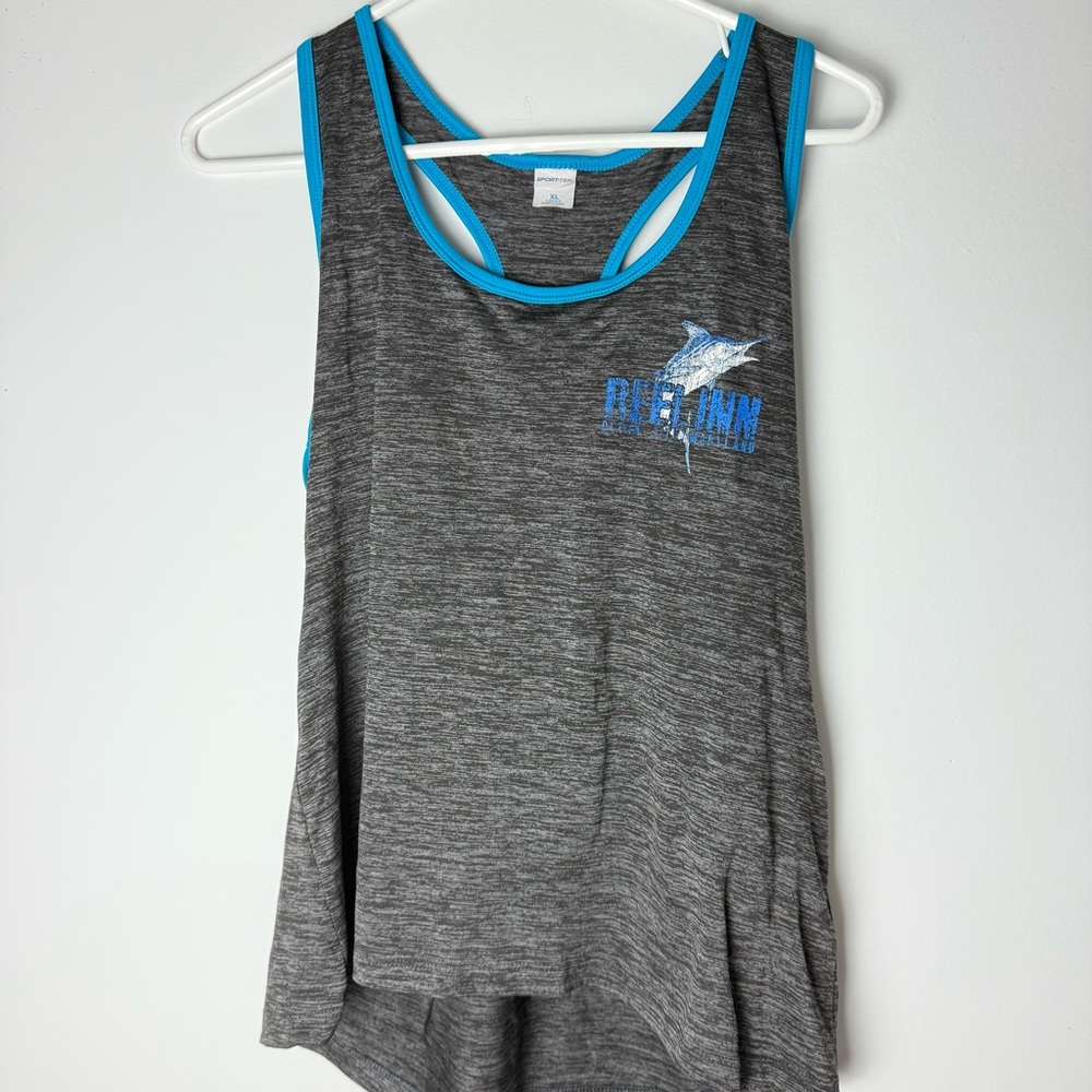 Sport-Tek Heather Gray and Blue Ladies Tank